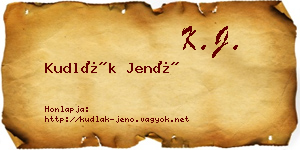 Kudlák Jenő névjegykártya