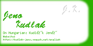 jeno kudlak business card